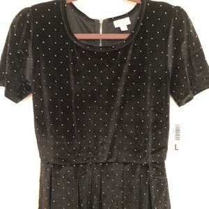 LulaRoe Elegant Amelia Dress Black Velvet